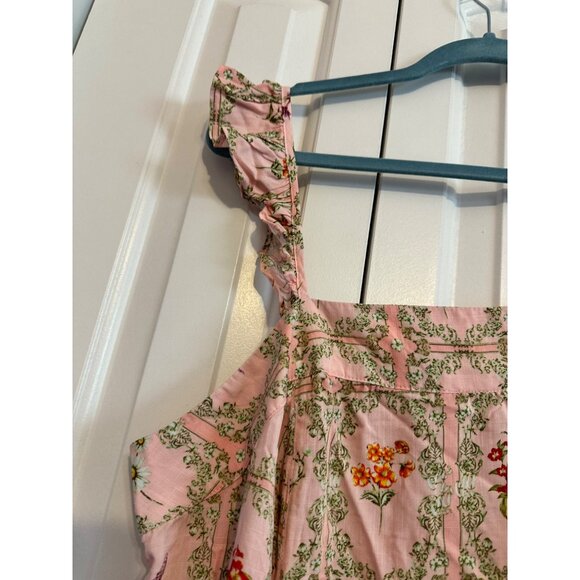 Agua Bendita X Target Womens XXL Light Pink Floral Tiered Mini Dress With Pocket - Picture 4 of 9